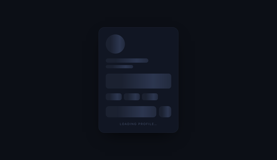 Skeleton Loading Shimmer Profile Card — preview