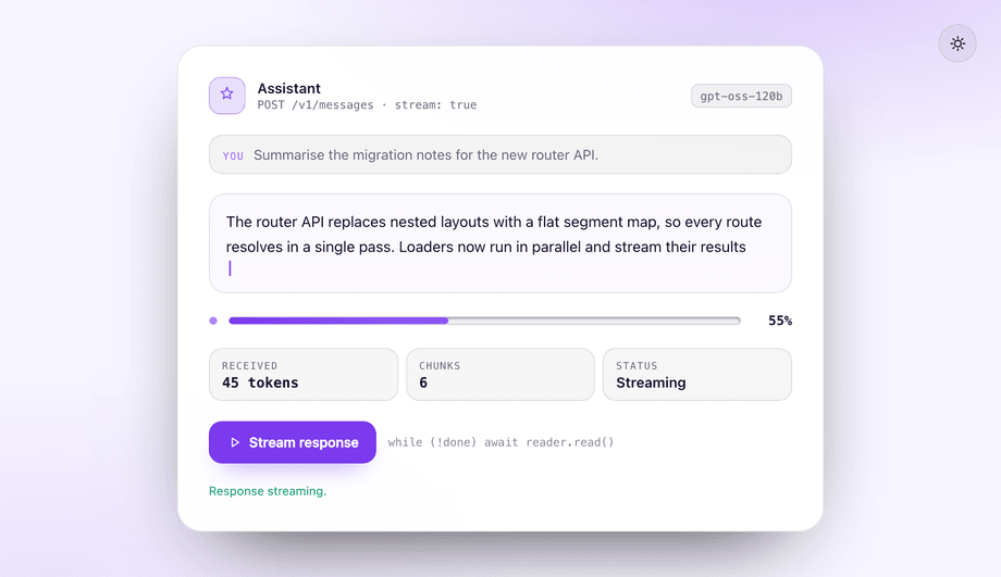 Streaming Response Progress with ReadableStream Reader — preview