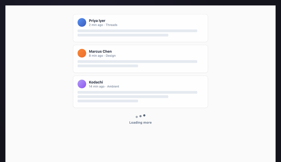 Load More Staggered Dots — preview