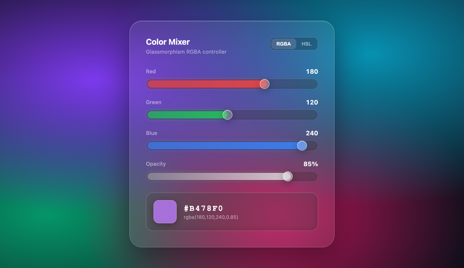 Glassmorphism Translucent Slider — preview