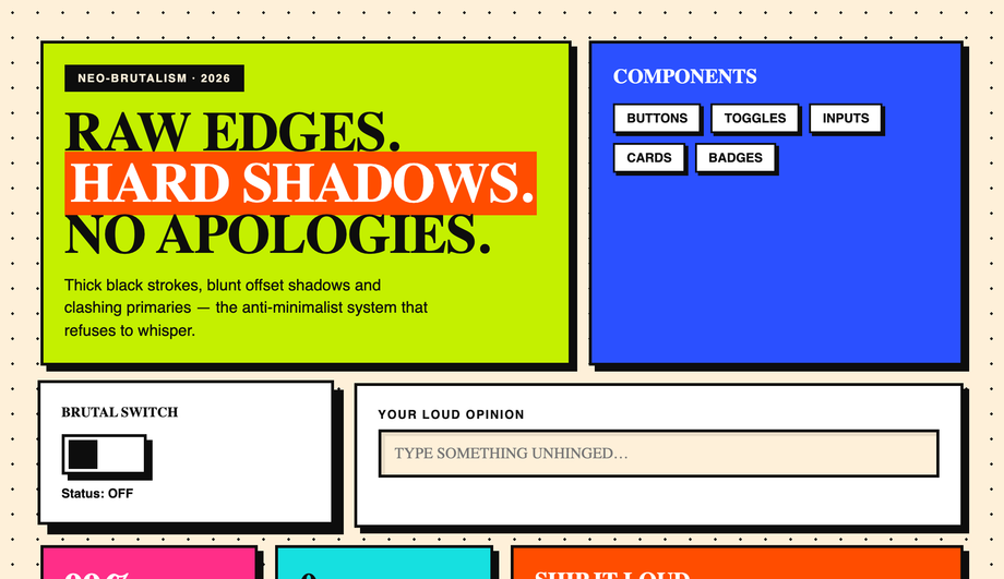 Neo Brutalist UI Components Examples — preview