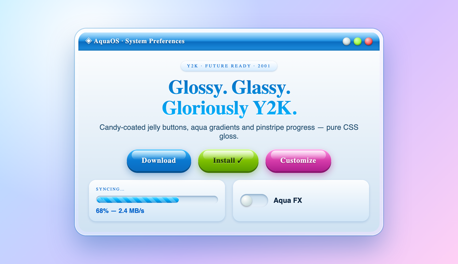 Y2K Style Web UI Kit — preview