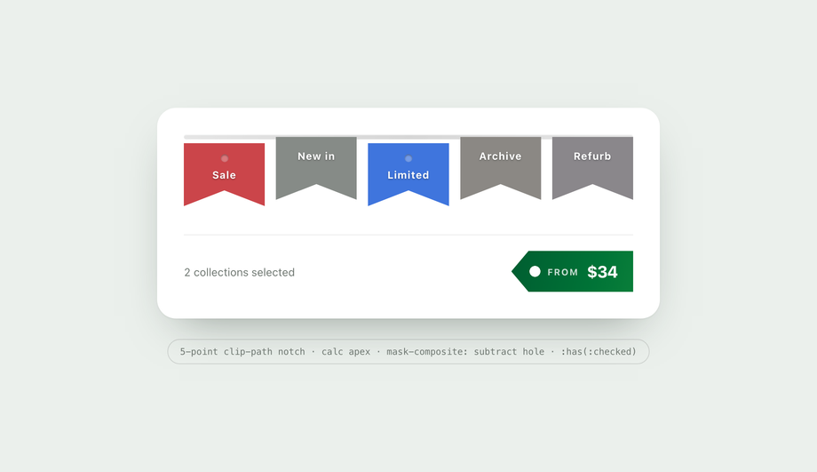 Bookmark Flag Tag with Notched Edge — preview