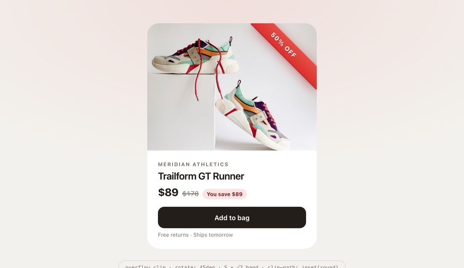 Corner Sale Ribbon for Product Cards — preview