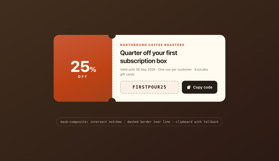Coupon Ribbon with Tear-Off Edge — preview