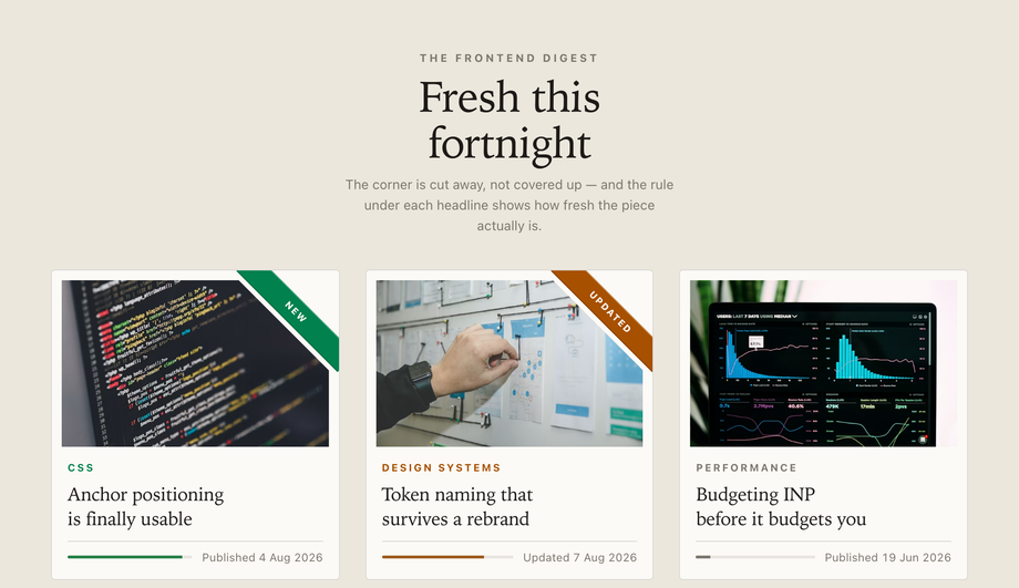 Notched Corner Badge for Blog Cards — preview
