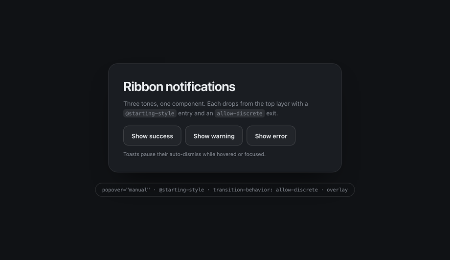 Slide-In Ribbon Notification — preview