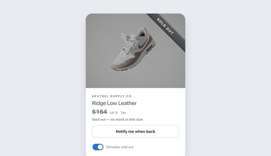 Sold Out Corner Ribbon Overlay — preview