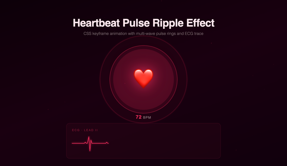 CSS Heartbeat Pulse Ripple Effect — preview