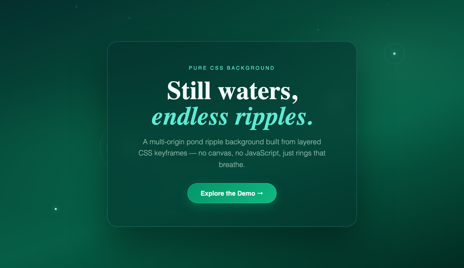 CSS Pond Ripple Background Animation — preview