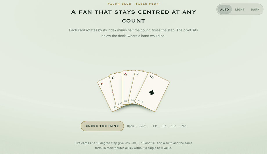 Card Deck Fan Out Rotation — preview