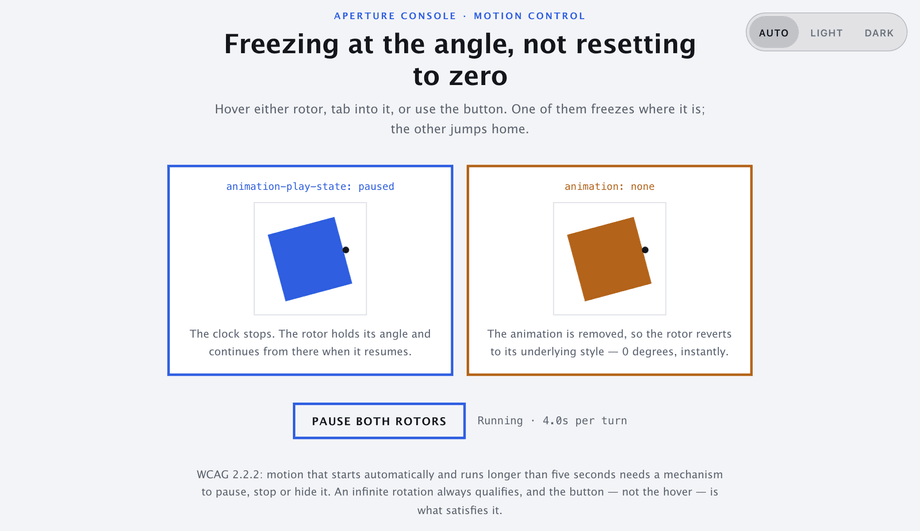 Pause and Resume Rotate Animation — preview