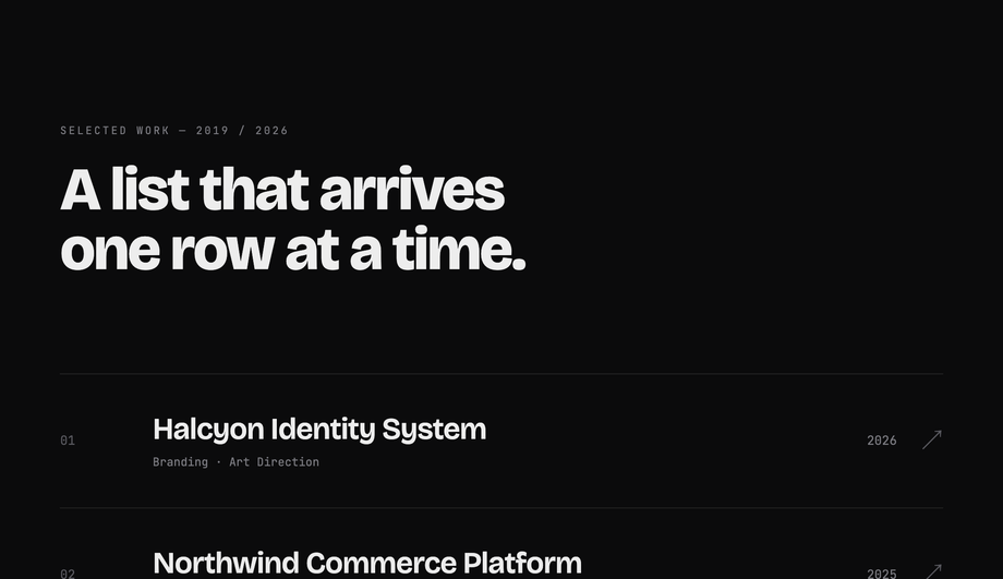 Staggered Portfolio List — preview