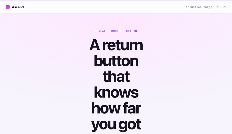 Scroll Progress Bar with Back-to-Top Button (Circular Morph) — preview
