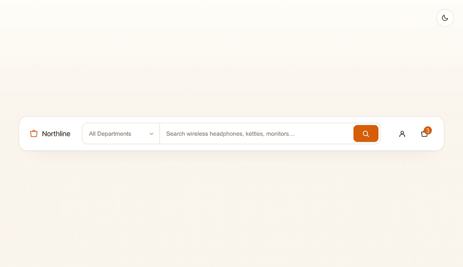 E-Commerce Product Search Bar with Category Scope Dropdown — preview
