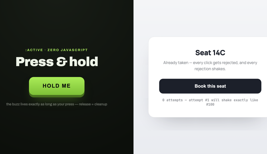CSS Button Shake on Click — preview