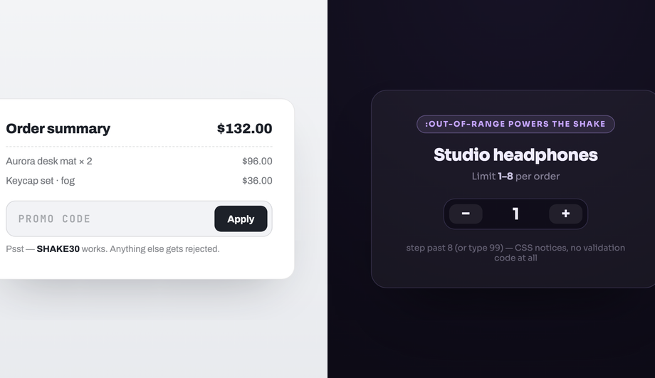 CSS Input Field Shake on Wrong Value — preview