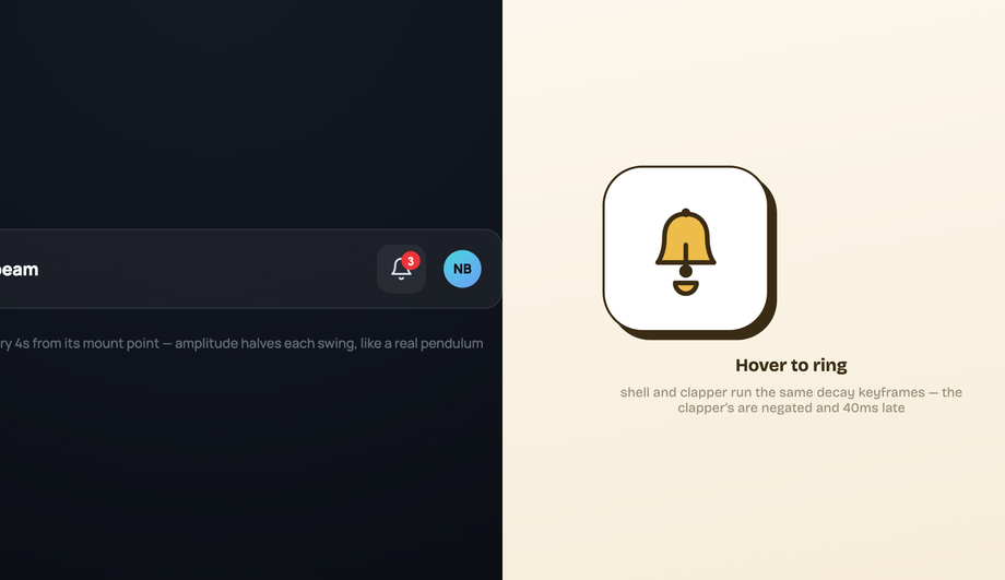 CSS Notification Bell Shake Animation — preview