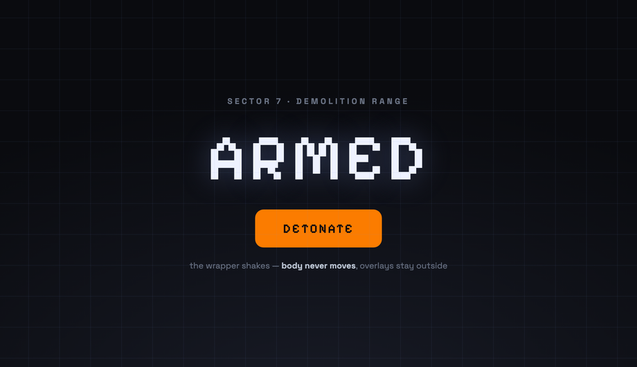 CSS Screen Shake Effect Keyframes — preview