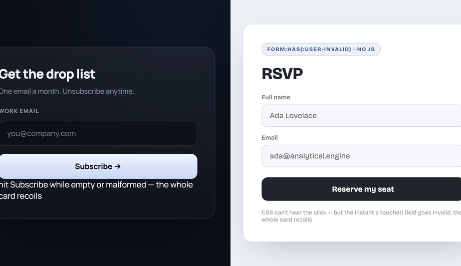 CSS Shake Form on Submit Error — preview