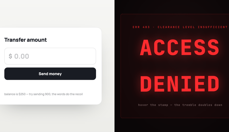 CSS Shake Text on Error — preview