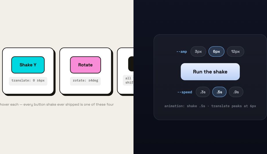 Shake Button CSS Keyframes — preview