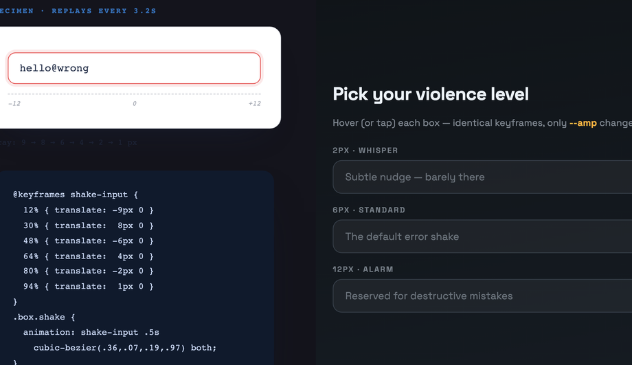 Shake Input Box CSS Keyframes — preview