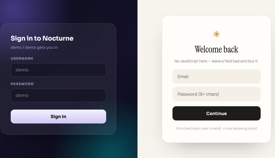 Shake Login Box CSS — preview