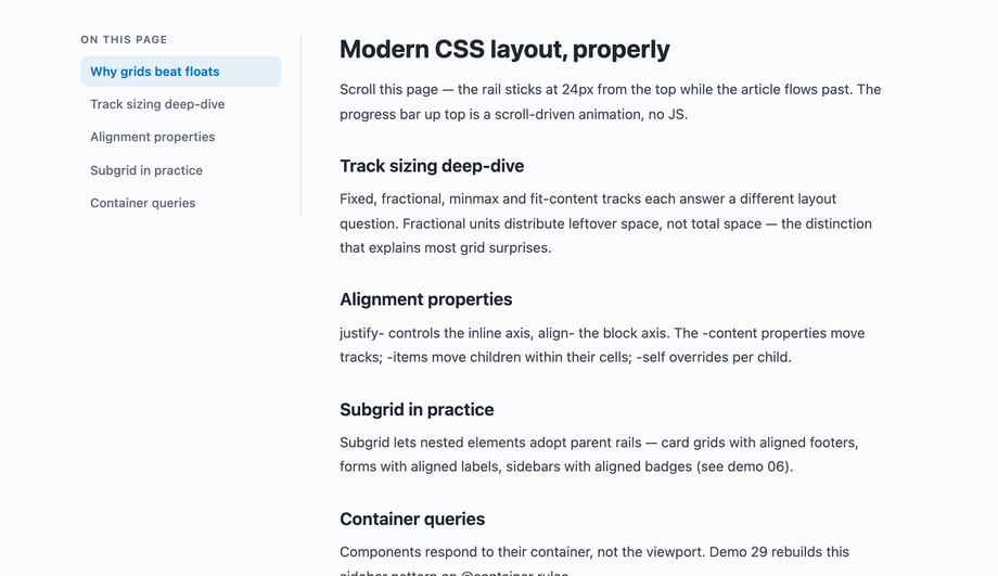 CSS Position Sticky Sidebar Layout for E-Commerce and Blogs — preview