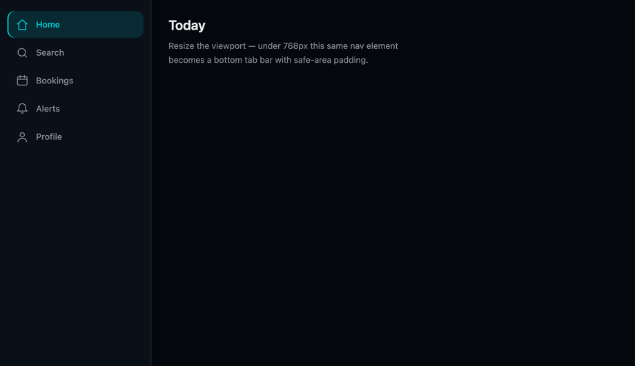 Mobile-First Responsive Sidebar to Bottom Navigation Switch Layout — preview
