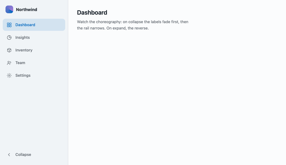 Smooth Animated Collapsible Sidebar Menu with Icon-Only Mode — preview