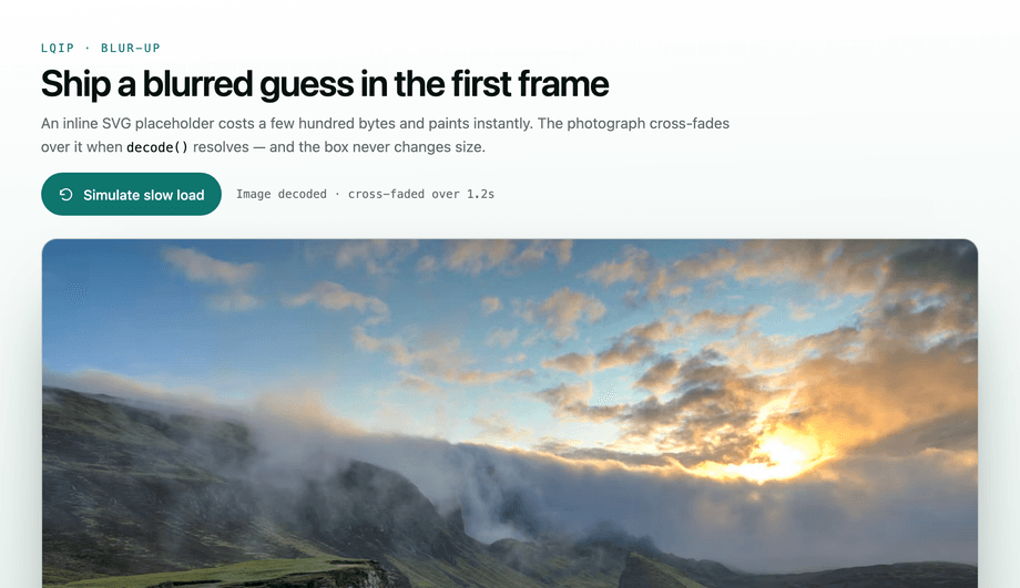 SVG Placeholder Blur-Up Image Skeleton — preview