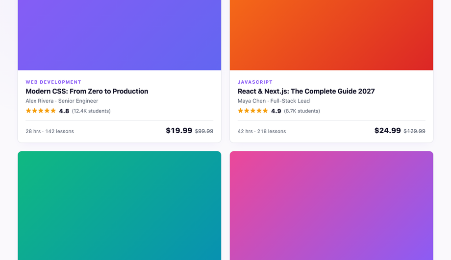 Online Course Lesson Card Reveal — preview