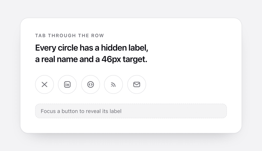 Accessible Circular Social Icon Buttons — preview