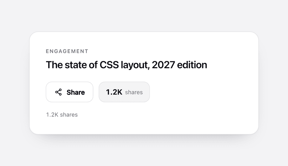 Share Button with Live Count Badge — preview