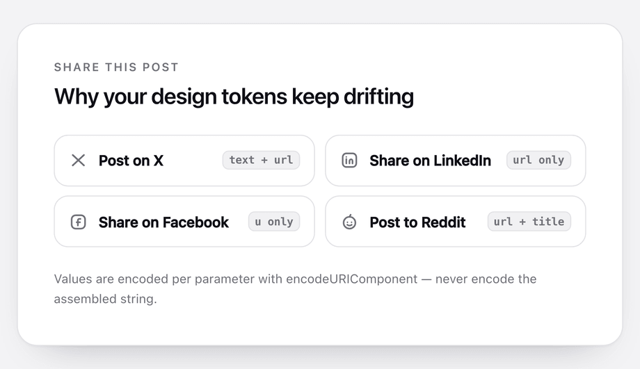 Social Share Buttons with Intent URLs — preview