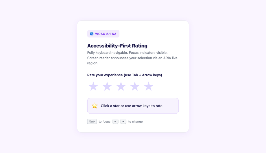 Accessible ARIA Star Rating — preview
