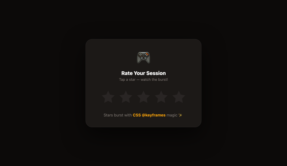 Animated Bursting SVG Star Rating — preview
