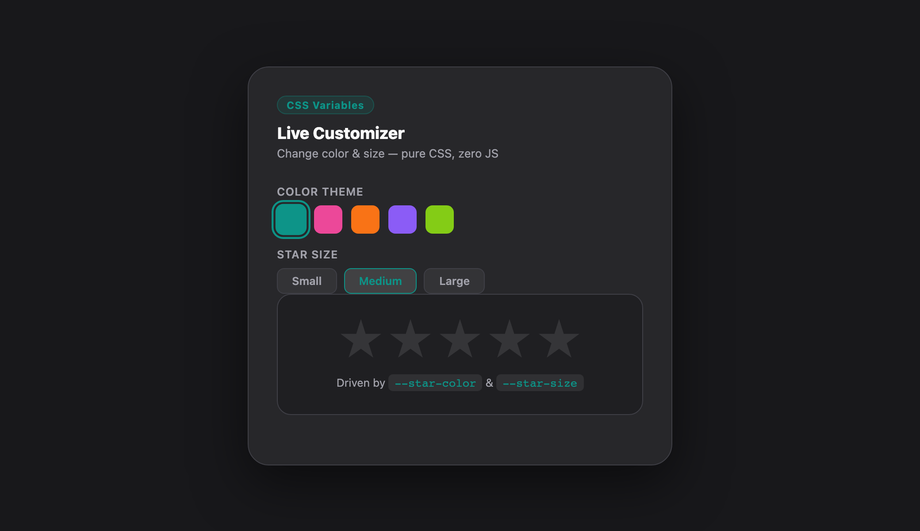 CSS Variable Star Customizer — preview