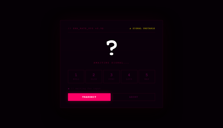 Glitch Corrupt-and-Resolve Rating — preview