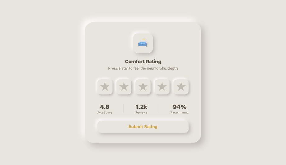 Neumorphic Soft Star Rating — preview