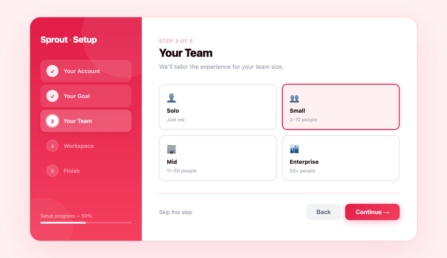 CSS Onboarding Stepper Flow — preview