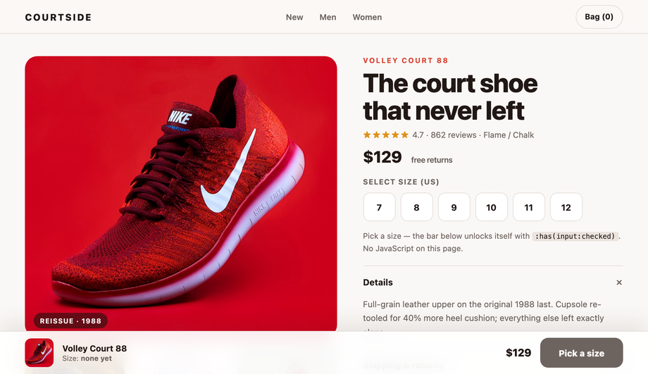 CSS Sticky Add to Cart Mobile Bottom — preview