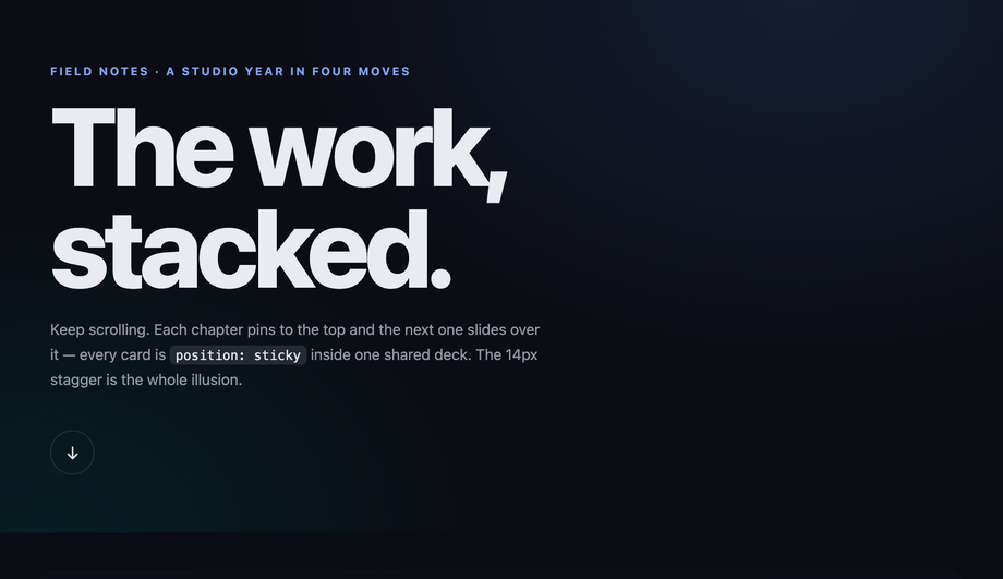 CSS Sticky Card Stack Effect — preview