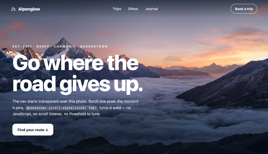 CSS Sticky Header Change Background on Scroll — preview