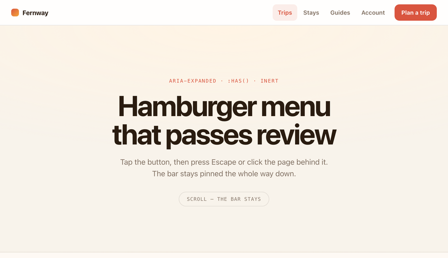 Responsive Sticky Navbar with Hamburger Menu Toggle — preview