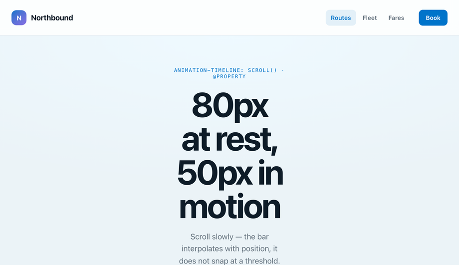 Sticky Header Shrink on Scroll (80px → 50px, Compact State) — preview