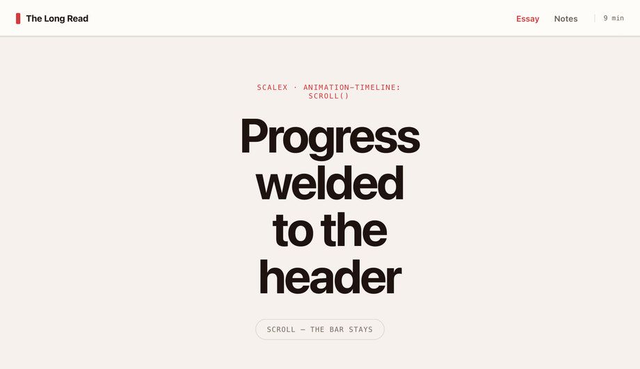 Sticky Header with Article Reading Progress Bar Underneath — preview