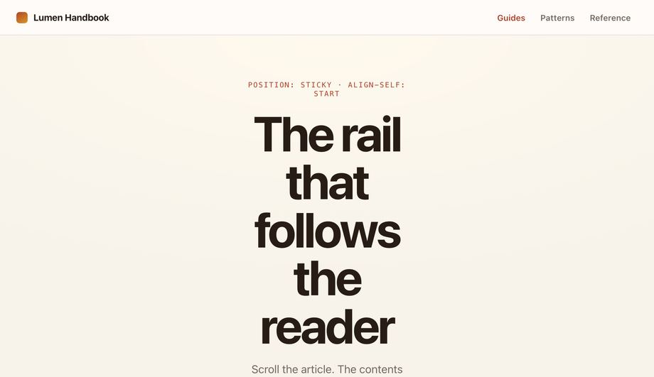 Sticky Sidebar Table of Contents That Follows a Long Article — preview