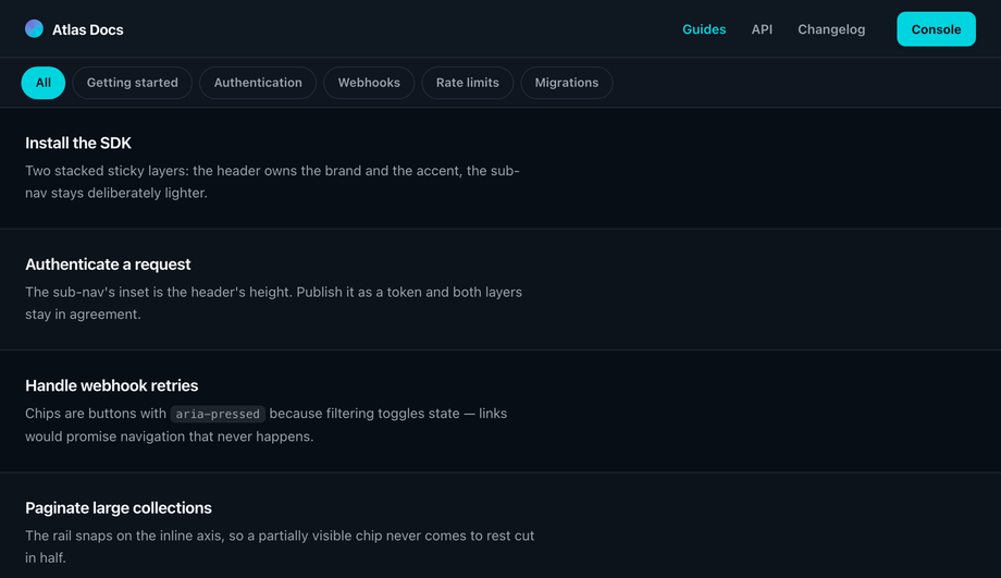 Sticky Sub-Navigation Bar Locked Under the Main Sticky Header — preview